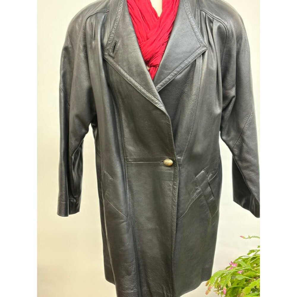 Beged Or Black Leather Jacket Size 38